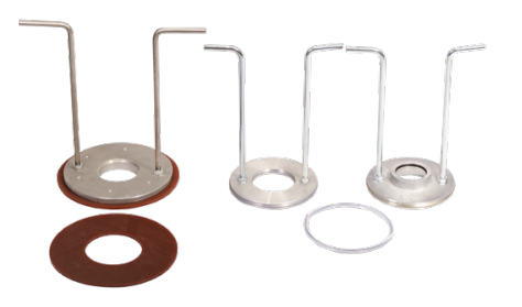 Platos para carga de pistolas LKB 2500 y LKB 7500, disponibles en diferentes diámetros en función del envase a mezclar